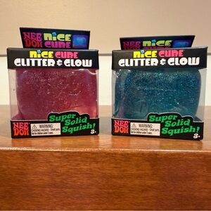 Bundle Needoh Nice Cube Glitter & Glow- Pink & Blue